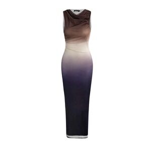 Micas Women Ombré Mesh Lined Maxi Dress Juniors Medium or Women XS